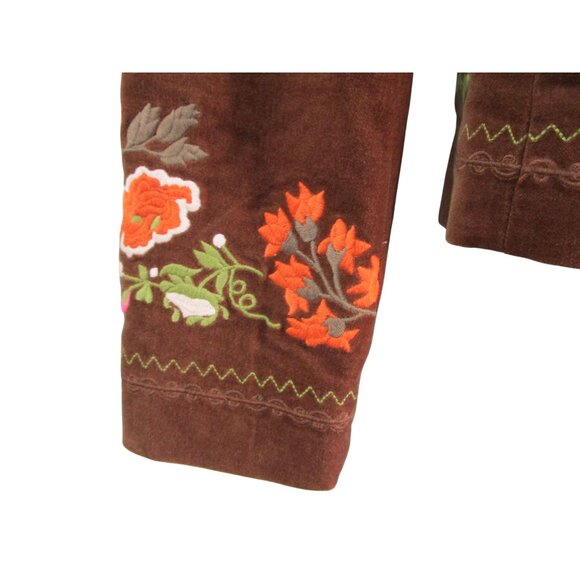 Vintage Yank Americano Embroidered Brown Velvet Western BoHo Jacket Medium GUC - Picture 12 of 16
